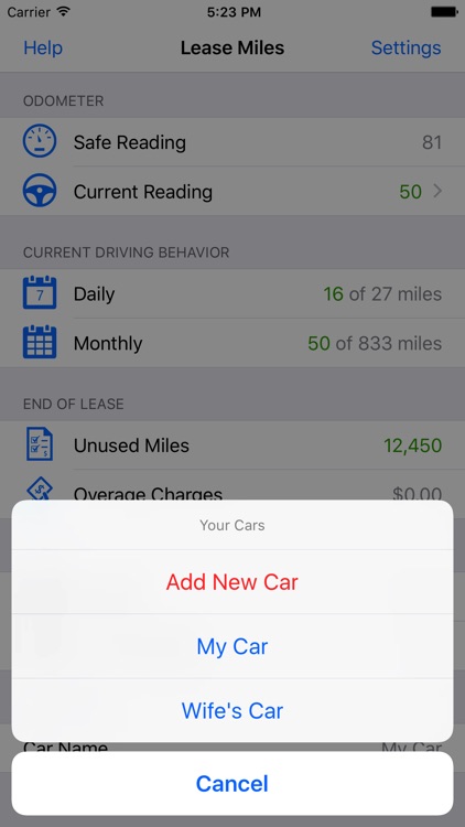 Lease Miles Tracker and Overage Calculator