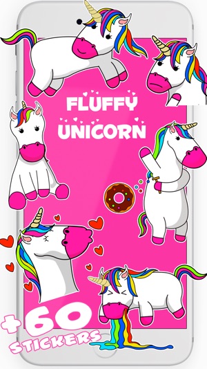 Unicorn Stickers animated Fluffy Unicorn