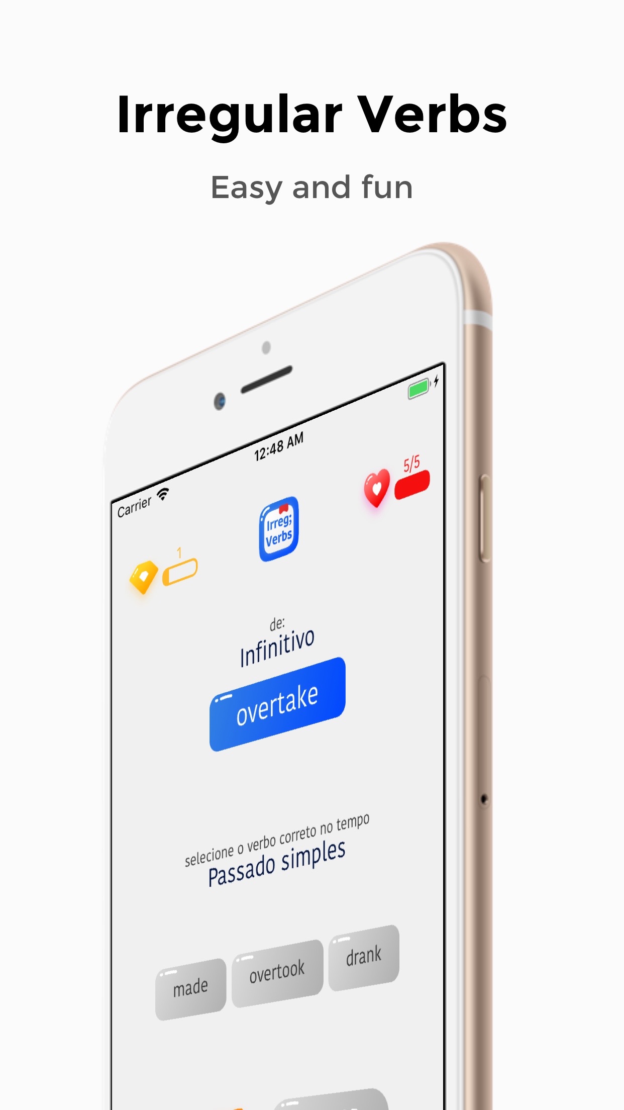 Screenshot do app Irregular Verbs - Learning it