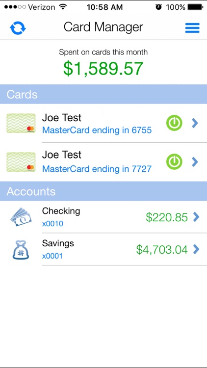 Nutmeg State FCU Card Manager