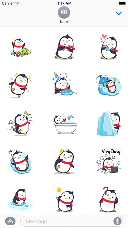 Animated Xmas Penguin Sticker