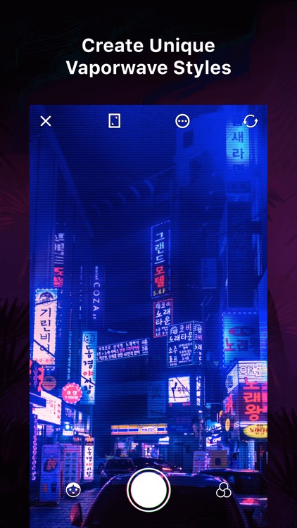 VaporCam蒸汽波相机 -复古滤镜彩虹贴纸 screenshot-0