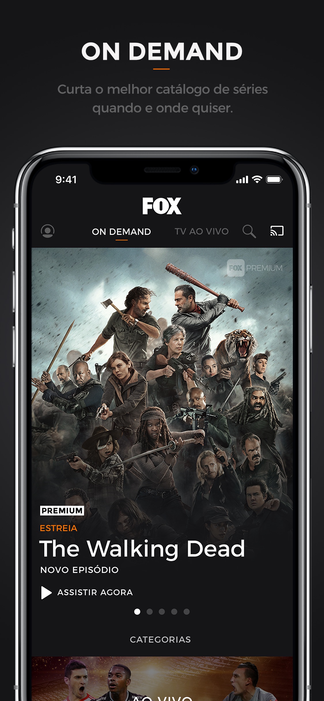 Screenshot do app FOX Brasil