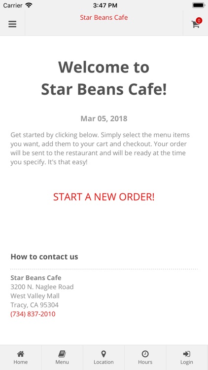 Star Beans Cafe App Orders