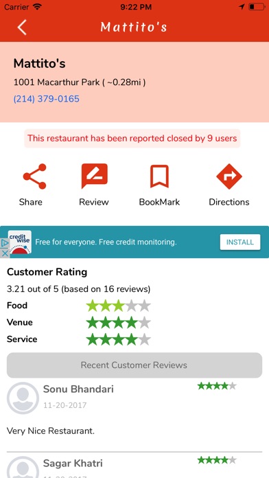 5MileRestaurants screenshot 4