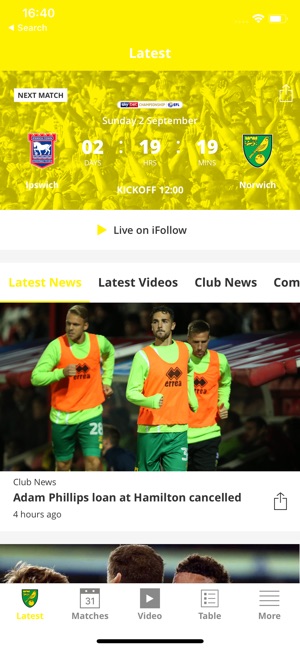 Norwich City Official App