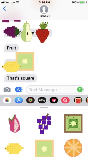 Square Fruit Stickers