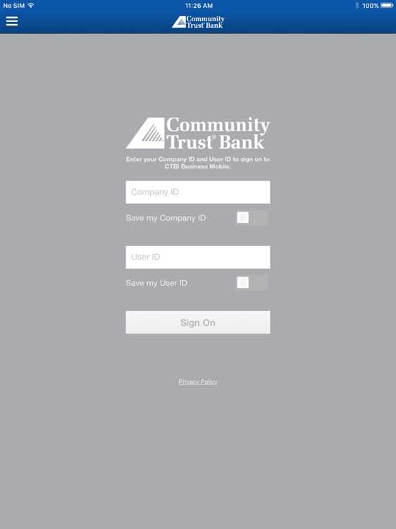 CTBI Business Mobile for iPad by Community Trust Bank