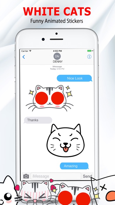 White Cat Stickers-CatMoji screenshot 4