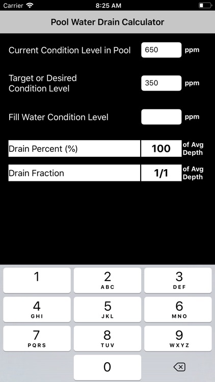 Pool Drain Percent Calculator screenshot-3
