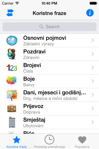 Useful Czech Croatian phrases screenshot 2