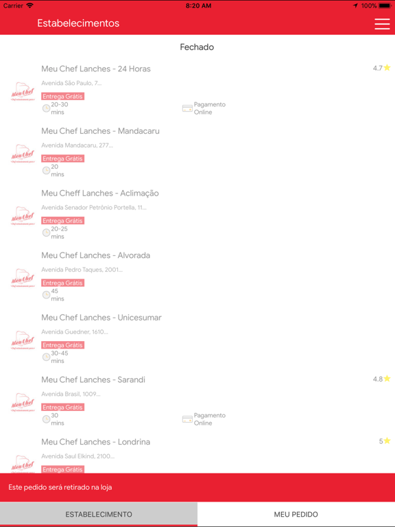 iPad Image of Meu Chef Lanches Delivery