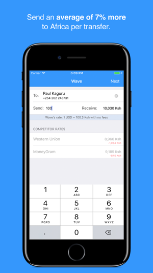 Wave Send Money To Africa On The Iphone Screenshots
