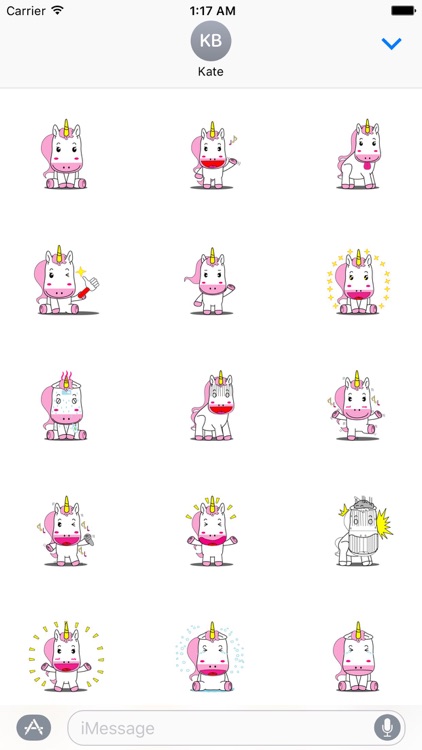 Pink and White Unicorn Emoji Sticker