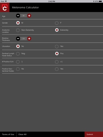 Melanoma Calculator for iPad screenshot 2