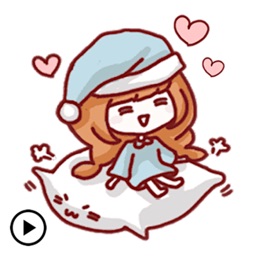 Animated Lazy Girl With Pillow