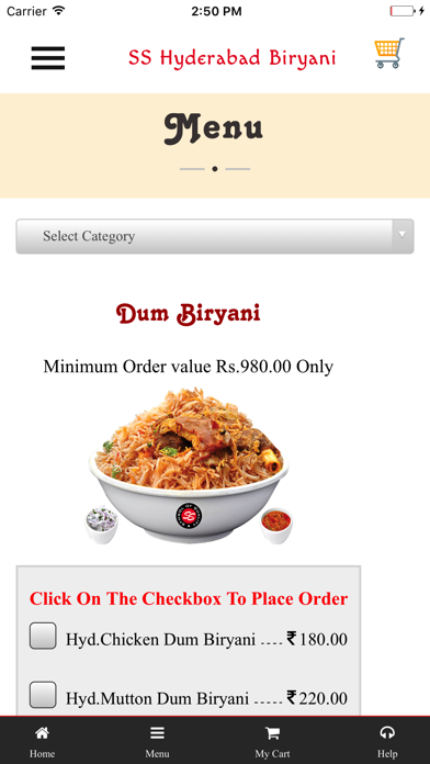 How to cancel & delete SS Hyderabad Biryani from iphone & ipad 3