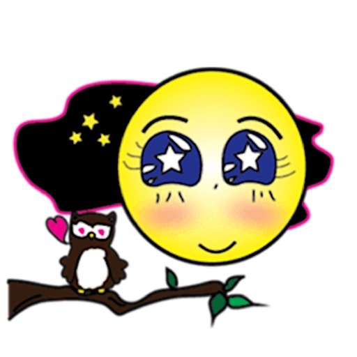 Moon And The Owl Emoji Sticker icon