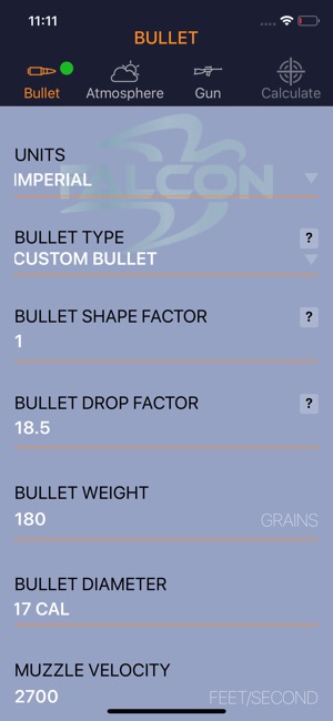 Falcon Ballistics