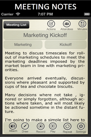 Meeting Notes screenshot 2