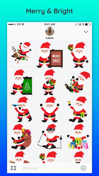 Santa Claus Chat Xmas Sticker screenshot 3
