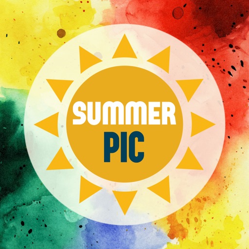 Summer Pic – 夏、ビーチ、海、太陽, 美しくデザインされたフレームとステッカー