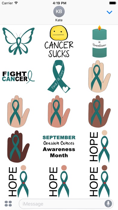 Ovarian Cancer Stickers screenshot 2