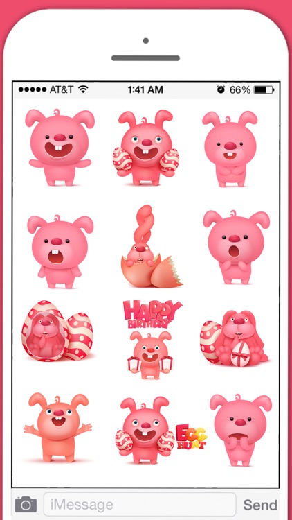 The Lovely Pink Bunny Stickers screenshot-3