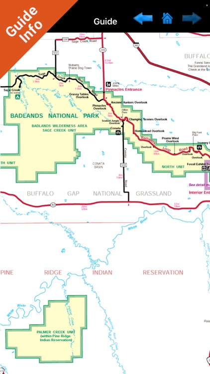 Badlands National Park gps outdoor map with Guide screenshot-3