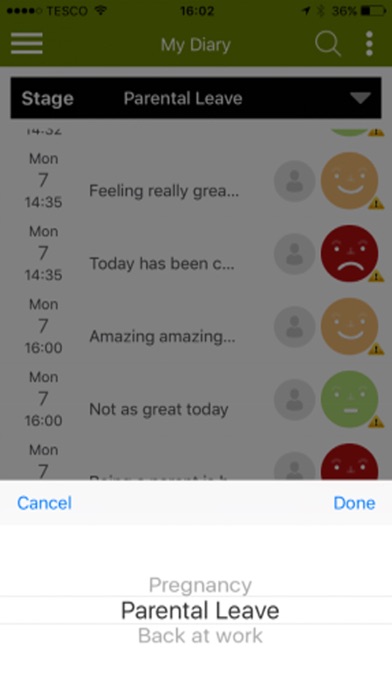 Transition to Parenthood Diary screenshot 4