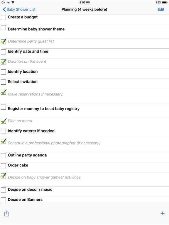 Baby Shower Checklist Pro screenshot