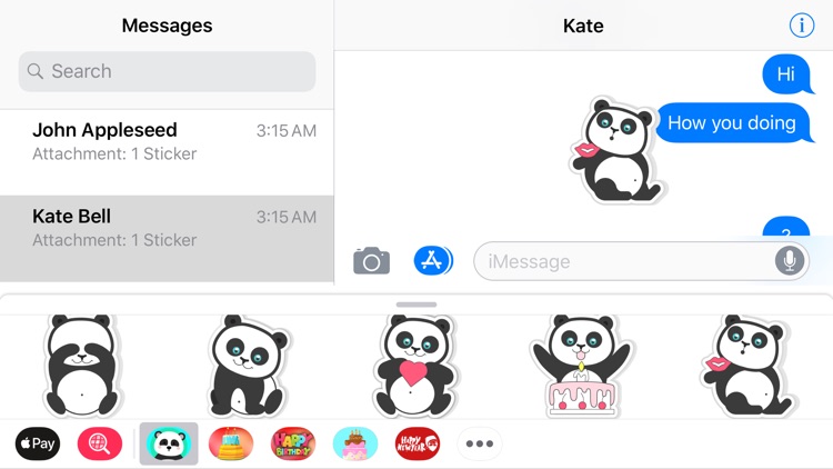 Adorable Panda Emojis Stickers