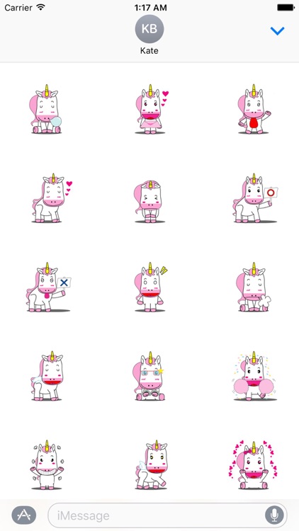 Pink and White Unicorn Emoji Sticker