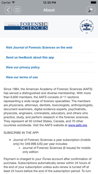 Journal of Forensic Sciences screenshot 3