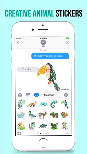 Animated Doted Animals Love Stickers(圖1)-速報App