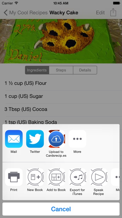Cards, A Recipe App
