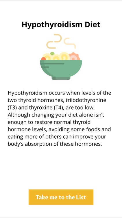 Hypothyroidism Diet Food List