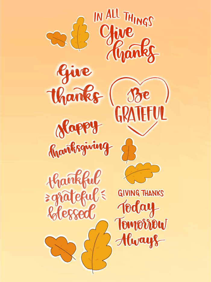 Thanksgiving Calligraphy