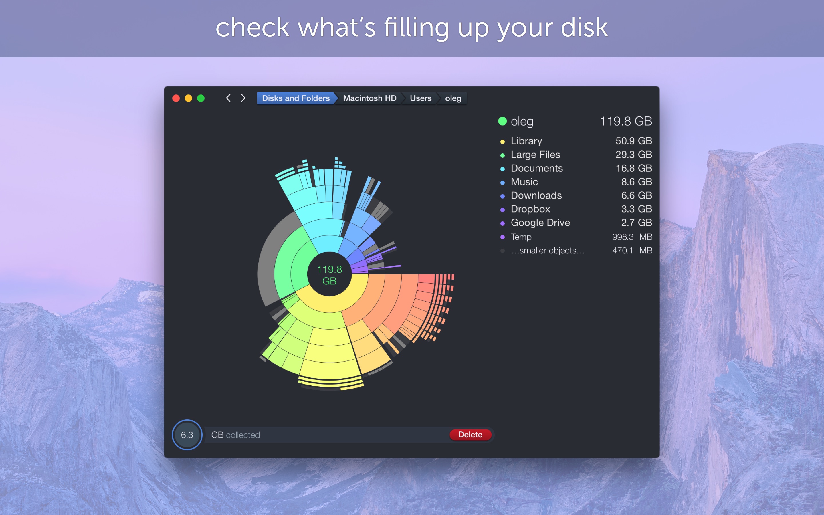 Screenshot do app DaisyDisk