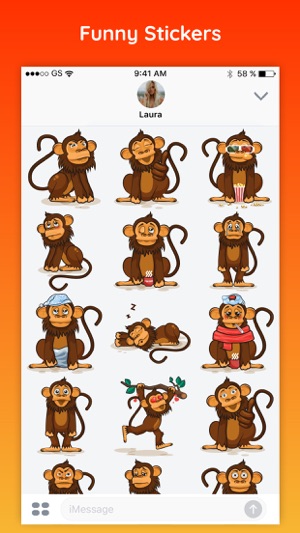 Monkiji - Funny Monkey Emoji Text Chat Stickers(圖3)-速報App