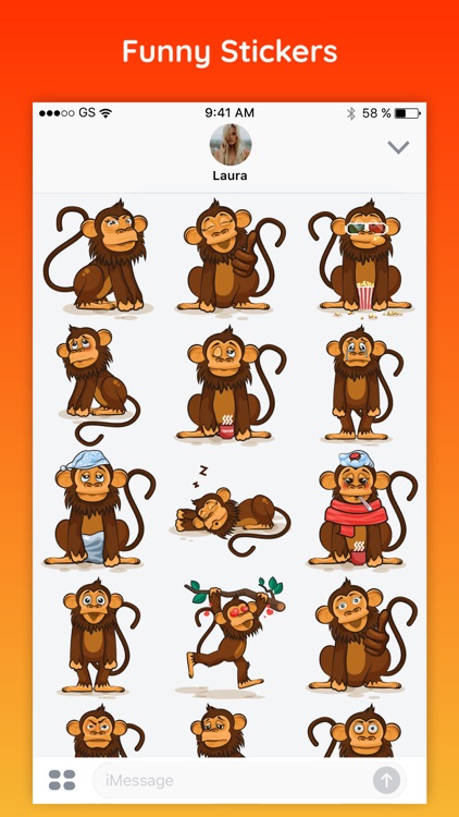 Monkiji - Funny Monkey Emoji Text Chat Stickers