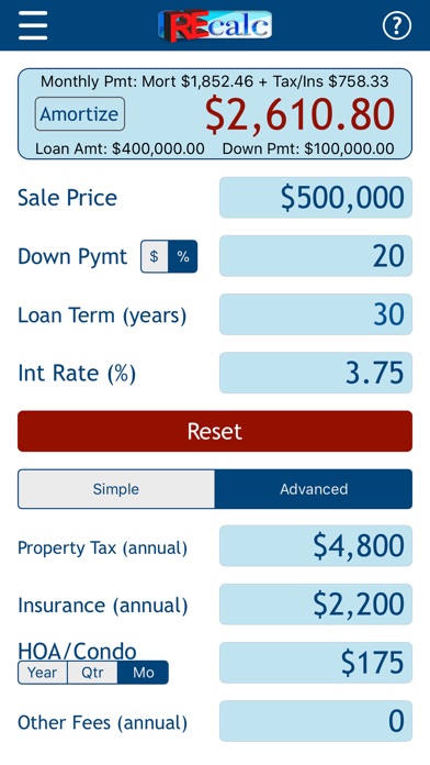 RE CALC Real Estate Calculator screenshot 4