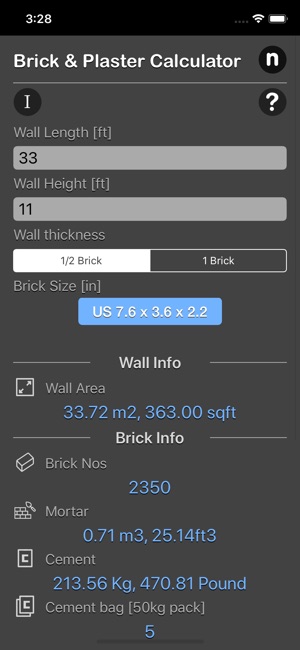 Brick and Plaster Calculator(圖3)-速報App