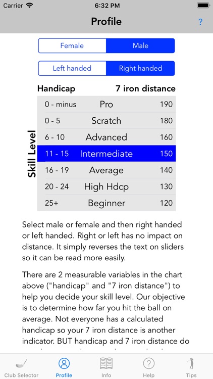 Golfmaster Club Selector