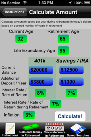 Easy Retirement Calculator - náhled