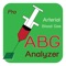 The Arterial Blood Gas Analyzer (Pro) is the mobile application that helps to interpret the result of arterial blood gas