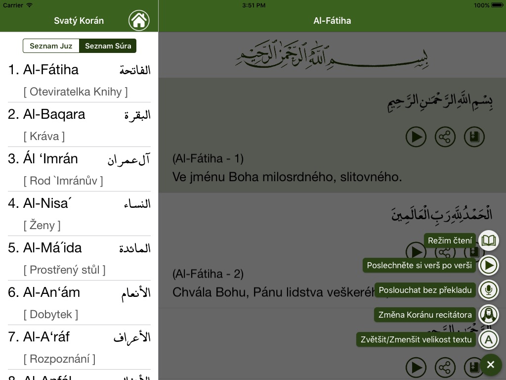 Svatý Korán v Češtině screenshot 3