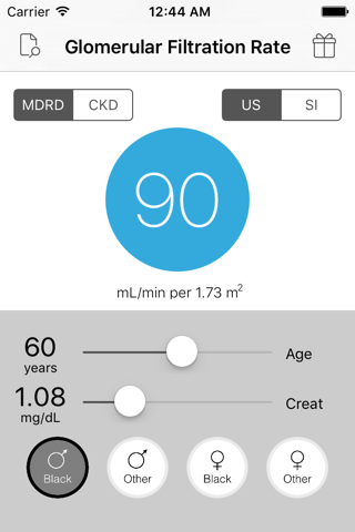 GFR Calculator (MDRD & CKD) - náhled