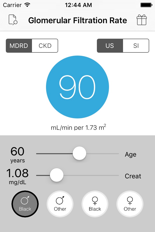 GFR Calculator (MDRD & CKD) screenshot 4