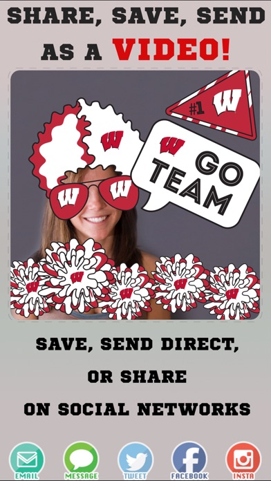 Wisconsin Badgers Animated Selfie Stickers screenshot 4
